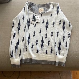 Chaser lightning bolt cotton and cashmere sweater